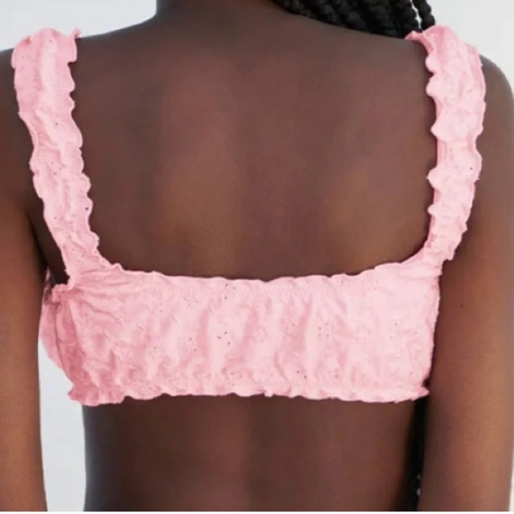 NWT Frankies Bikinis Colby Eyelet Bikini Top